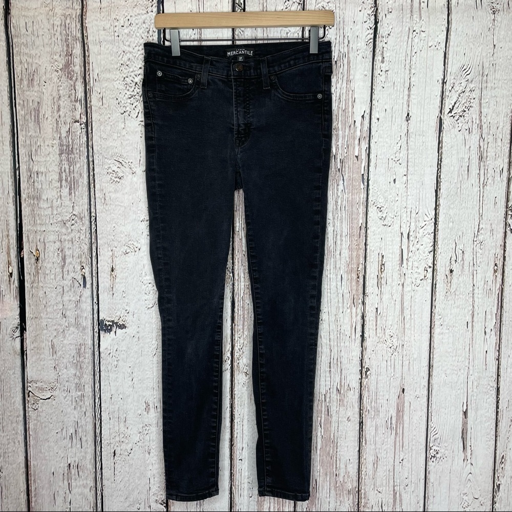 J. Crew Mercantile‎ Black Mid-Rise Skinny Jeans Size 27 Inseam about 26.5”